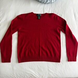 Vintage Ralph Lauren Red Crewneck Sweater for Men